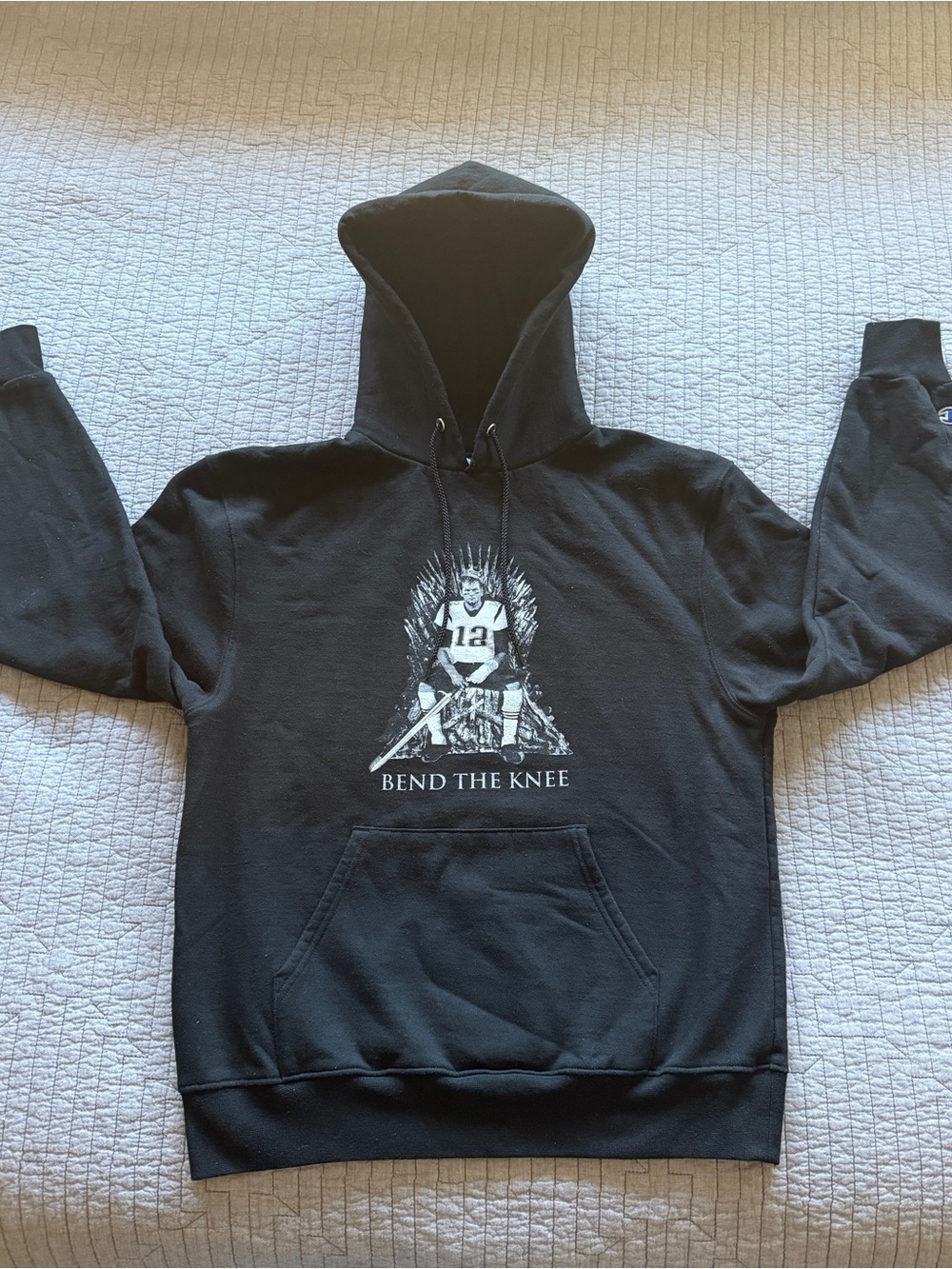 Champion Tom Brady “Bend the Knee” Hoodie Medium Black Barstool Game of Thrones